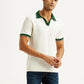 Men's Colorblock White Polo T-shirt - Styleshot View