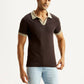 Men's Colorblock Brown Polo T-shirt - Styleshot View