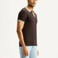 Men's Colorblock Brown Polo T-shirt - Side View