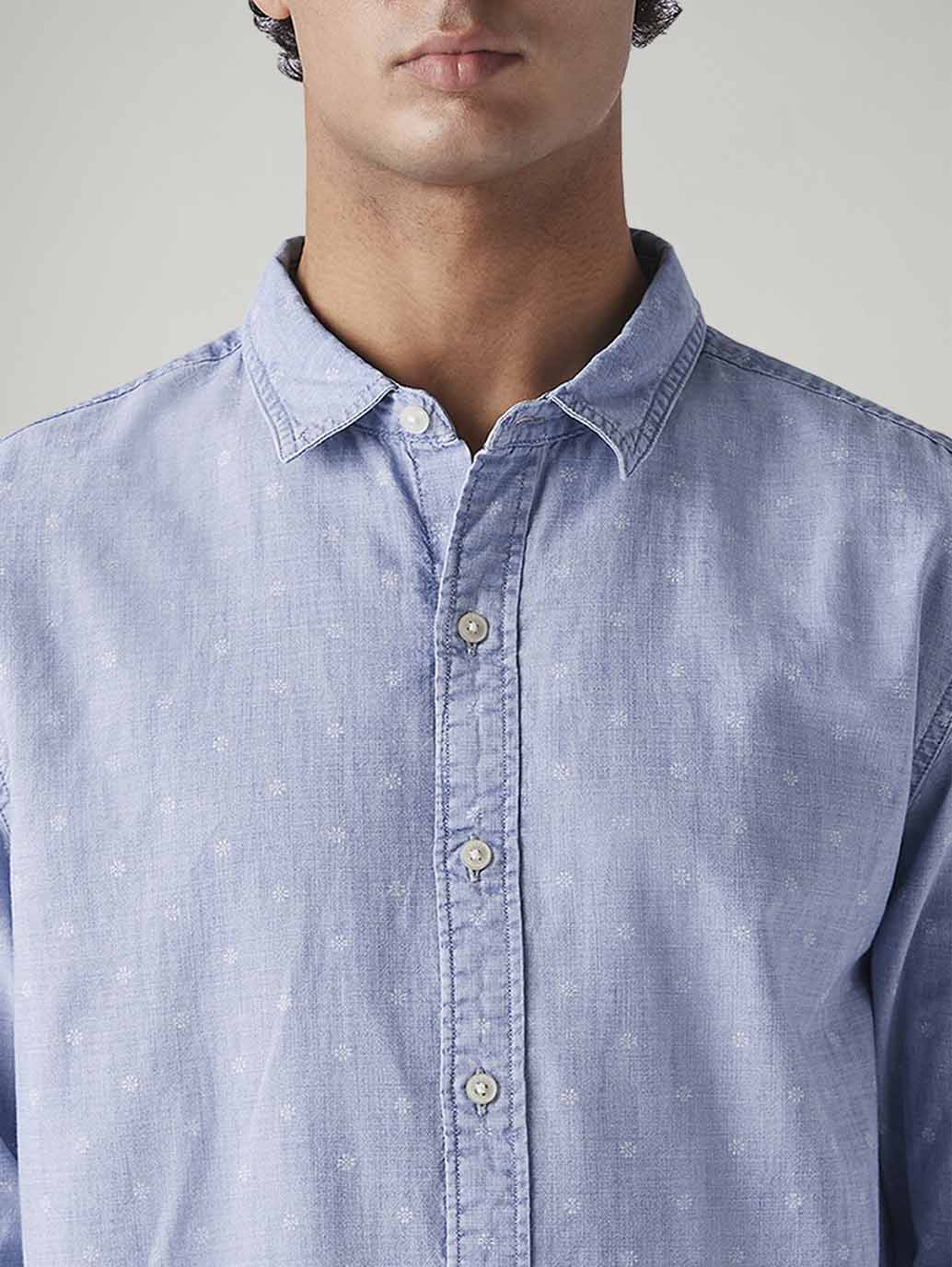 Men's Floral Slim Fit Shirt - Detail View