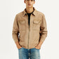 Men's Overdyed Solid Tan Shacket - Styleshot View