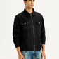 Men's Overdyed Solid Black Shacket - Side View