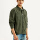 Men's Solid Dark Green Slim Fit Shirt - Side View