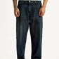 Men's Tinted 578 Dark Blue Baggy Fit Mid Rise Jeans - Front View
