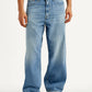 Men's Light Blue Extra Baggy Loose Fit Mid Rise Jeans - Front View