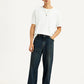Men's Dark Blue Extra Baggy Loose Fit Mid Rise Jeans - Styleshot View