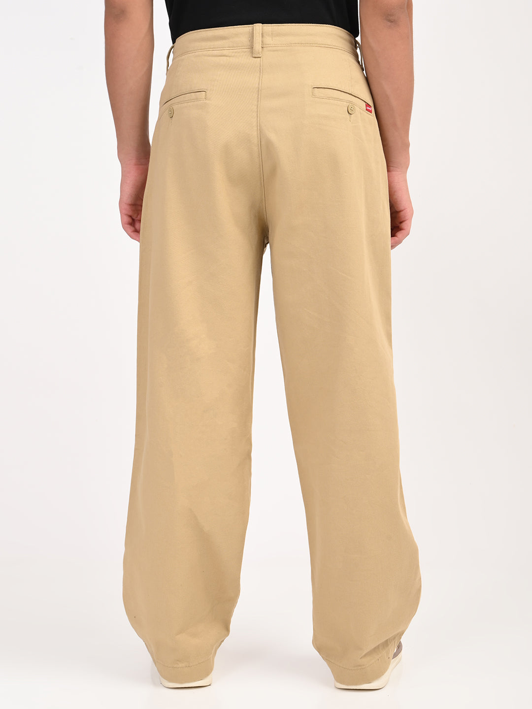 Men's Khaki Baggy Fit Trousers - back View