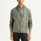 Men's Solid Green Relaxed Fit Linen Jacket - Front View