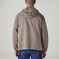 Men's Solid Light Brown Linen Hooded Sweatshirt - Back View