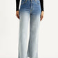 Women's Light Indigo Flared Fit High Rise Jeans - Front View