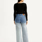 Women's Light Indigo Flared Fit High Rise Jeans - Back View