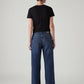 Women's Blue Wide Leg Fit High Rise Tinted Jeans - Back View