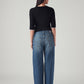 Women's Blue Mile High Wide Leg Fit High Rise Jeans - Back View