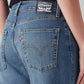 Women's Blue Mile High Wide Leg Fit High Rise Jeans - Detail View