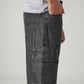 Men's 565 Charcoal Grey Loose Fit Mid Rise Cargos - Detail View