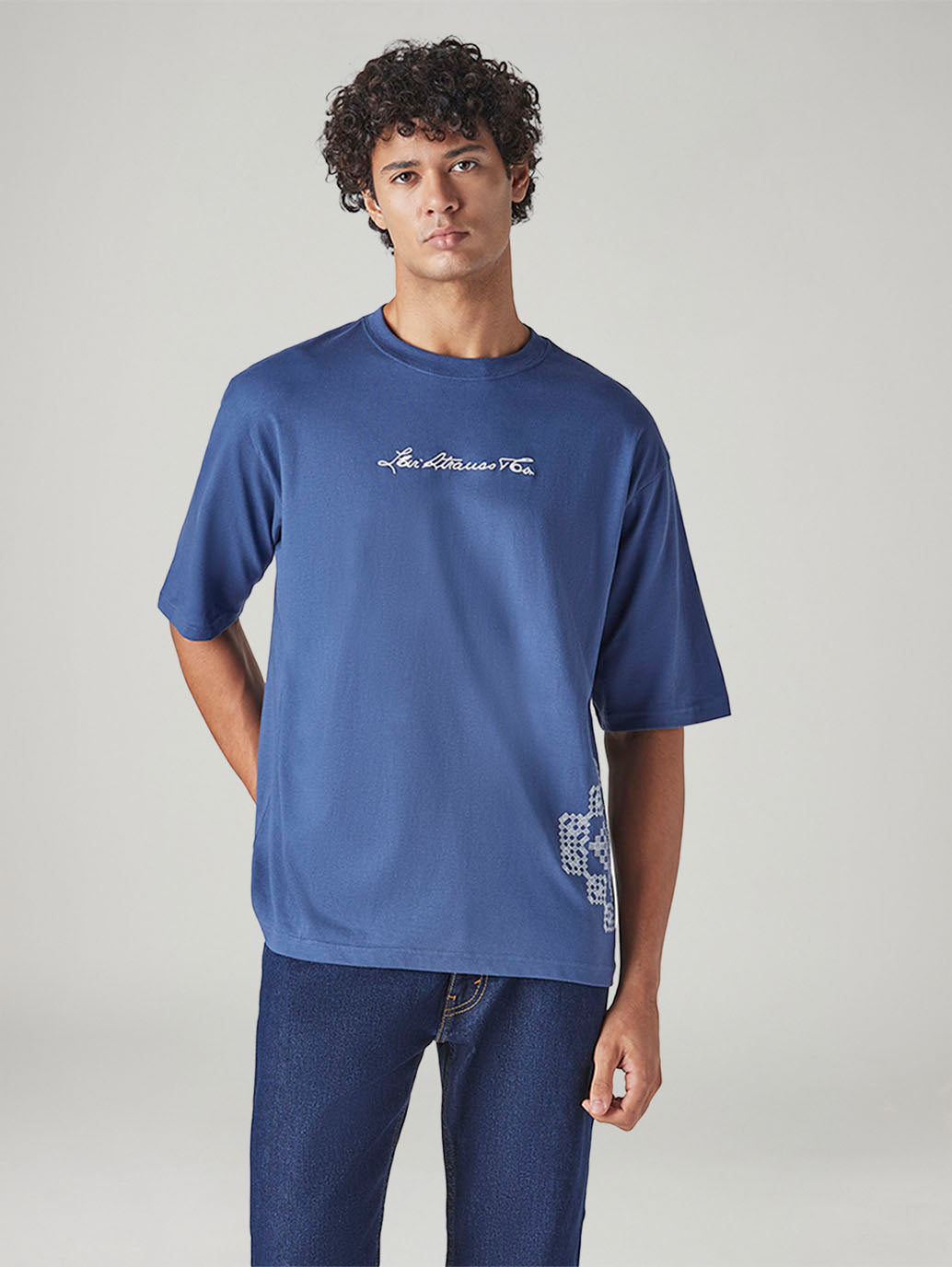 Men's Embroidered Loose Fit Jersey T-Shirt