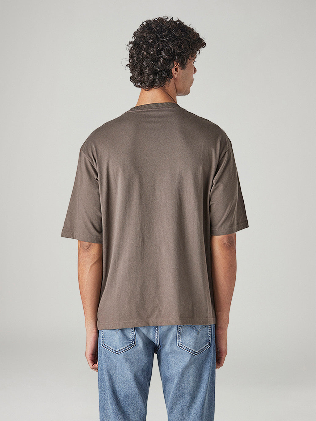Men's Embroidered Loose Fit Jersey T-Shirt - Back View