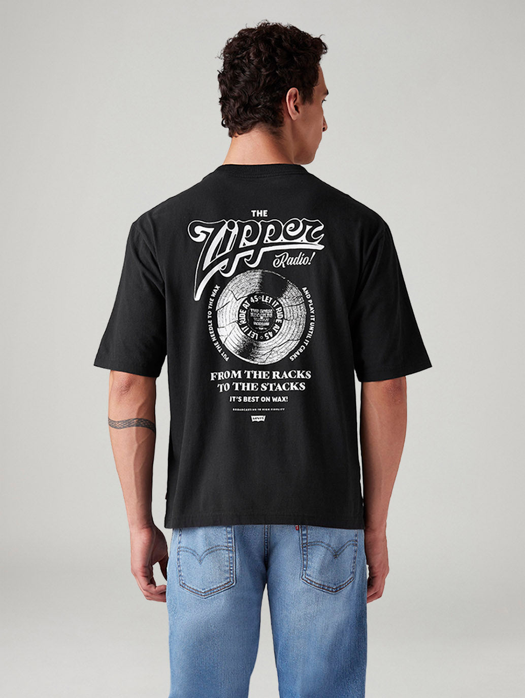 Men's Graphic Print Loose Fit T-Shirt - Back View
