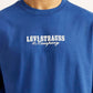 Men's Graphic Print Blue Loose Fit T-shirt - Detail View
