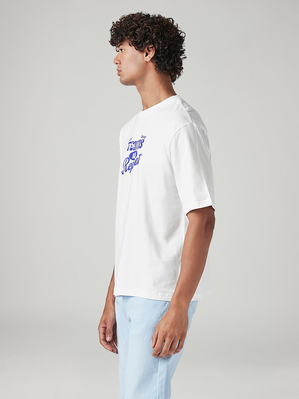 Men's Graphic Print Loose Fit T-Shirt - Side View