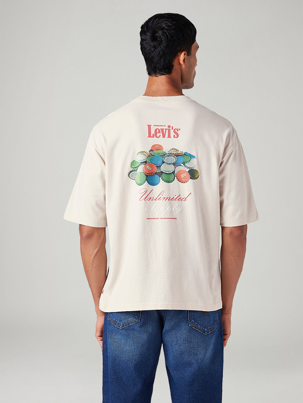 Men's Graphic Print Loose Fit T-Shirt - Back View