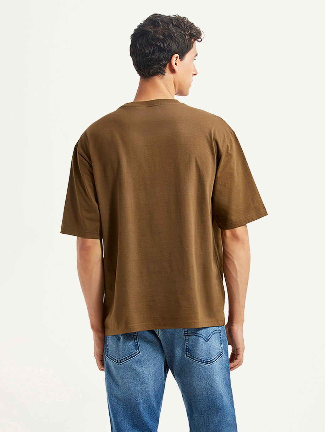 Men's Brand Logo Loose Fit T-shirt - Back View