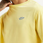 Men's Typographic Print Yellow Loose Fit T-shirt - Detail View