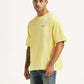 Men's Typographic Print Yellow Loose Fit T-shirt - Side View