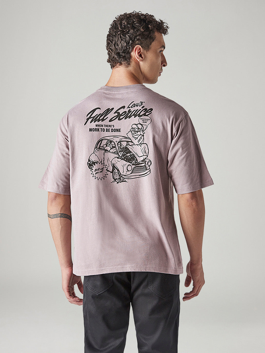 Men's Graphic Regular Fit Jersey T-Shirt - Back View