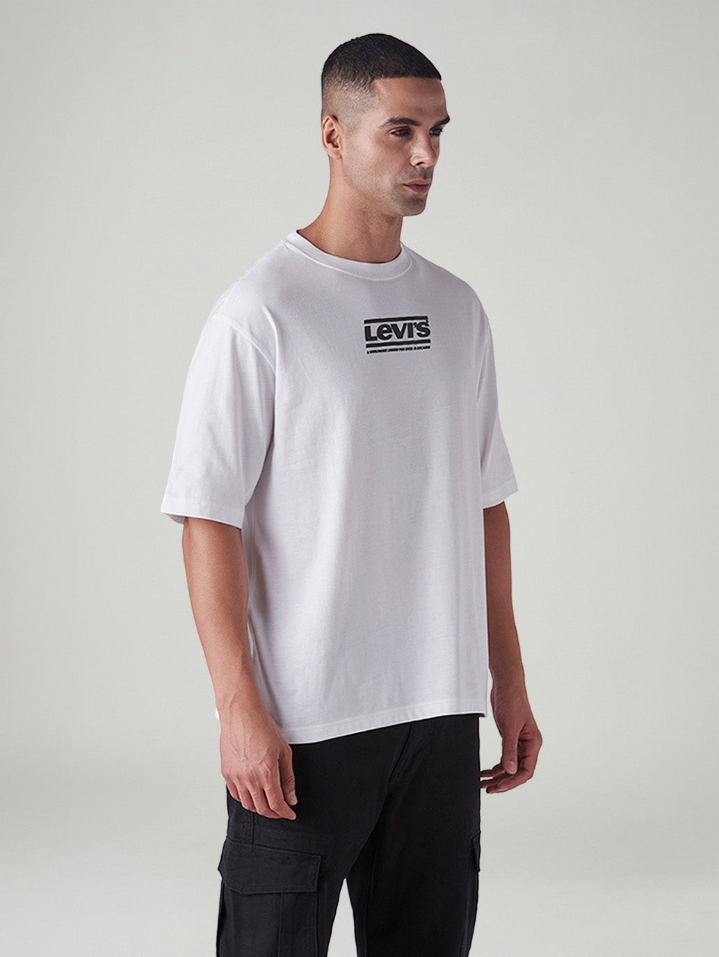 Men's Logo Printed Loose Fit T-Shirt - Side View