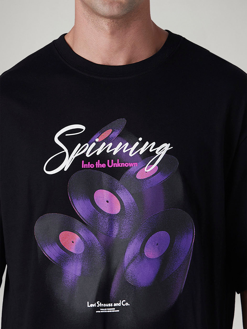 Men's Graphic Print Loose Fit Jersey T-Shirt - Detail View