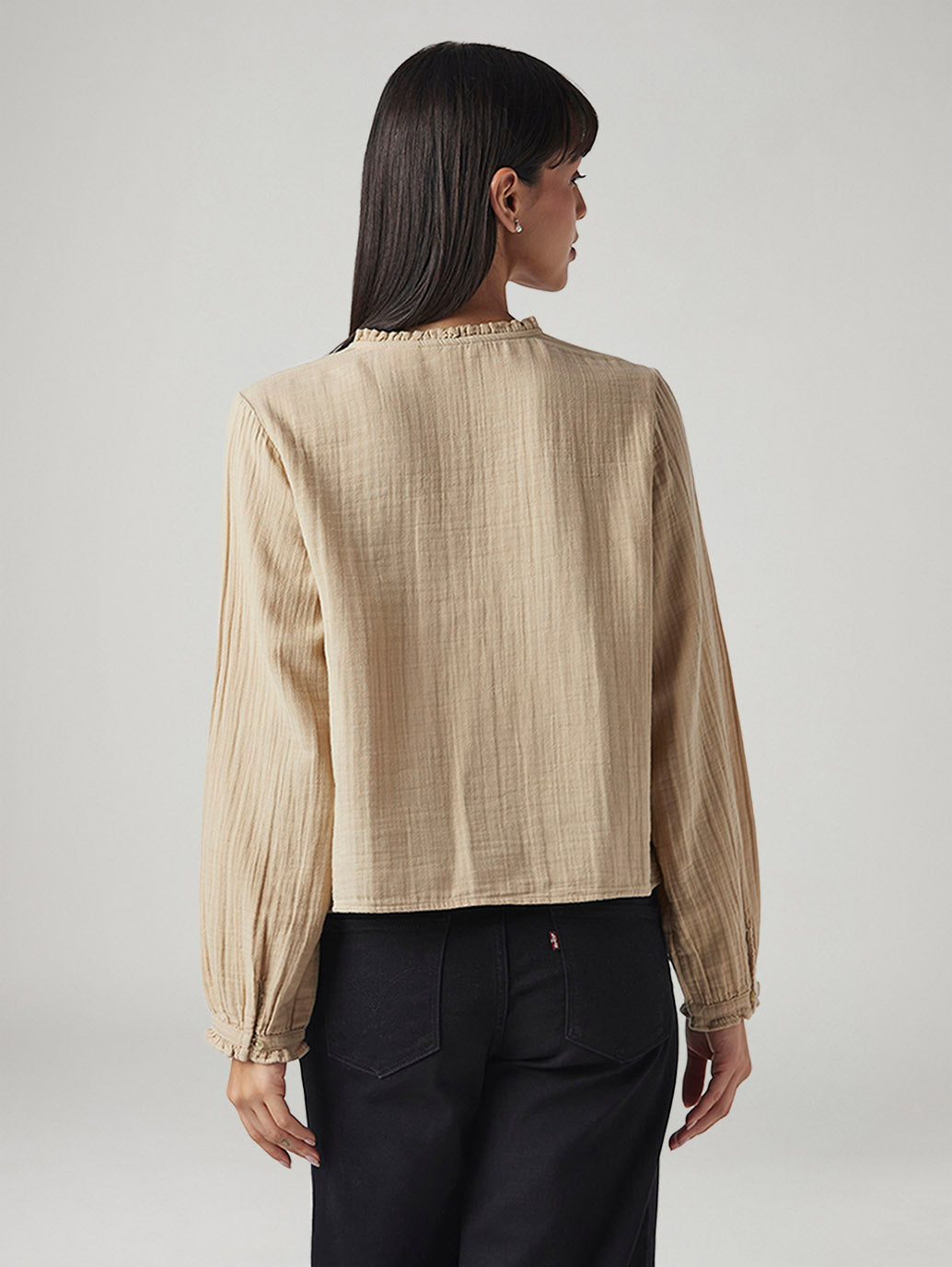 Women's Embroidered Regular Fit Top - Back View