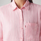 Women's Striped Relaxed Fit Linen Shirt - 20 View