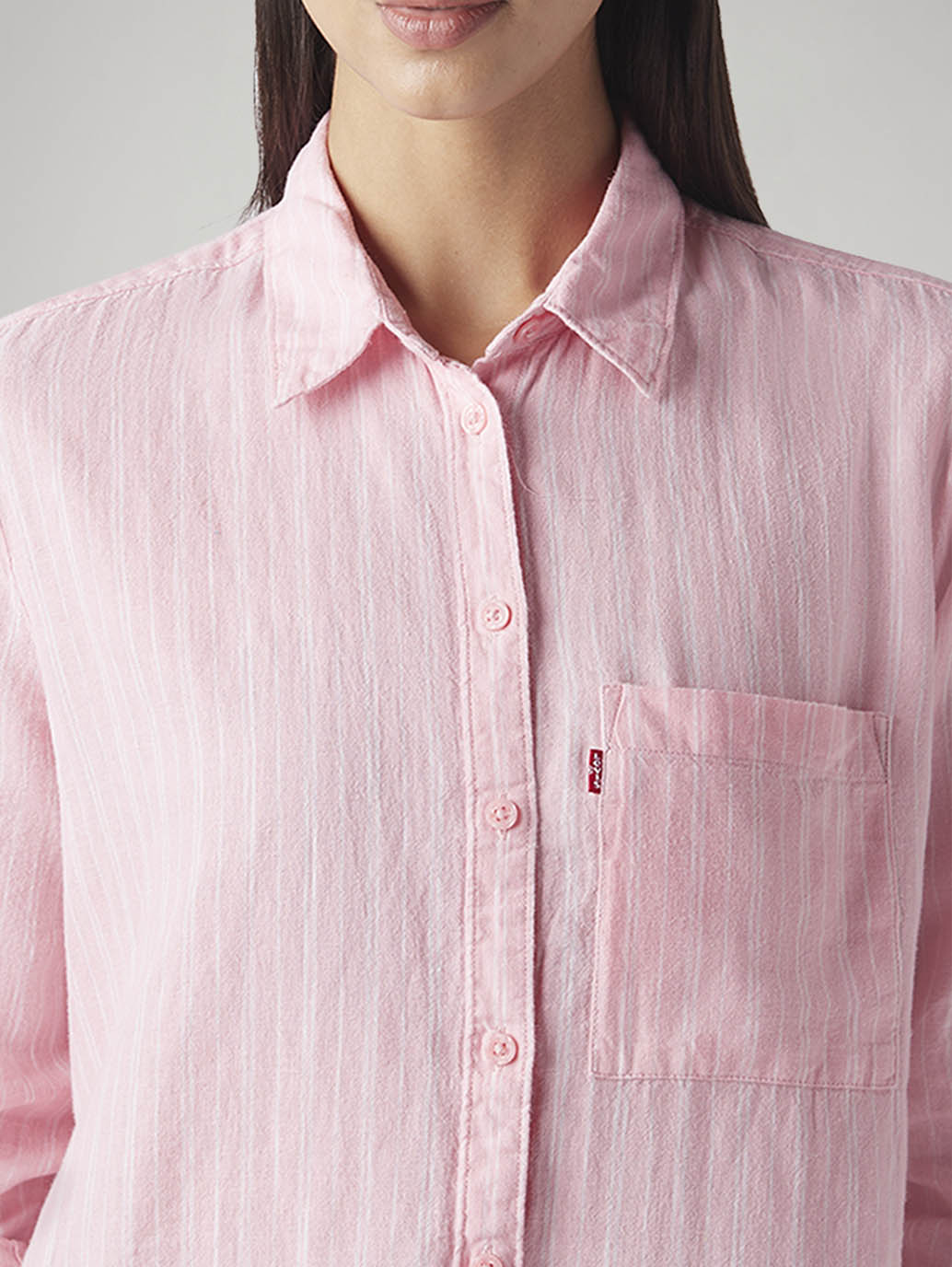 Women's Striped Relaxed Fit Linen Shirt - 20 View