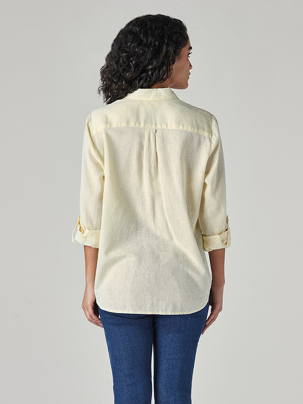 Women's Solid Regular Fit Shirt - Back View
