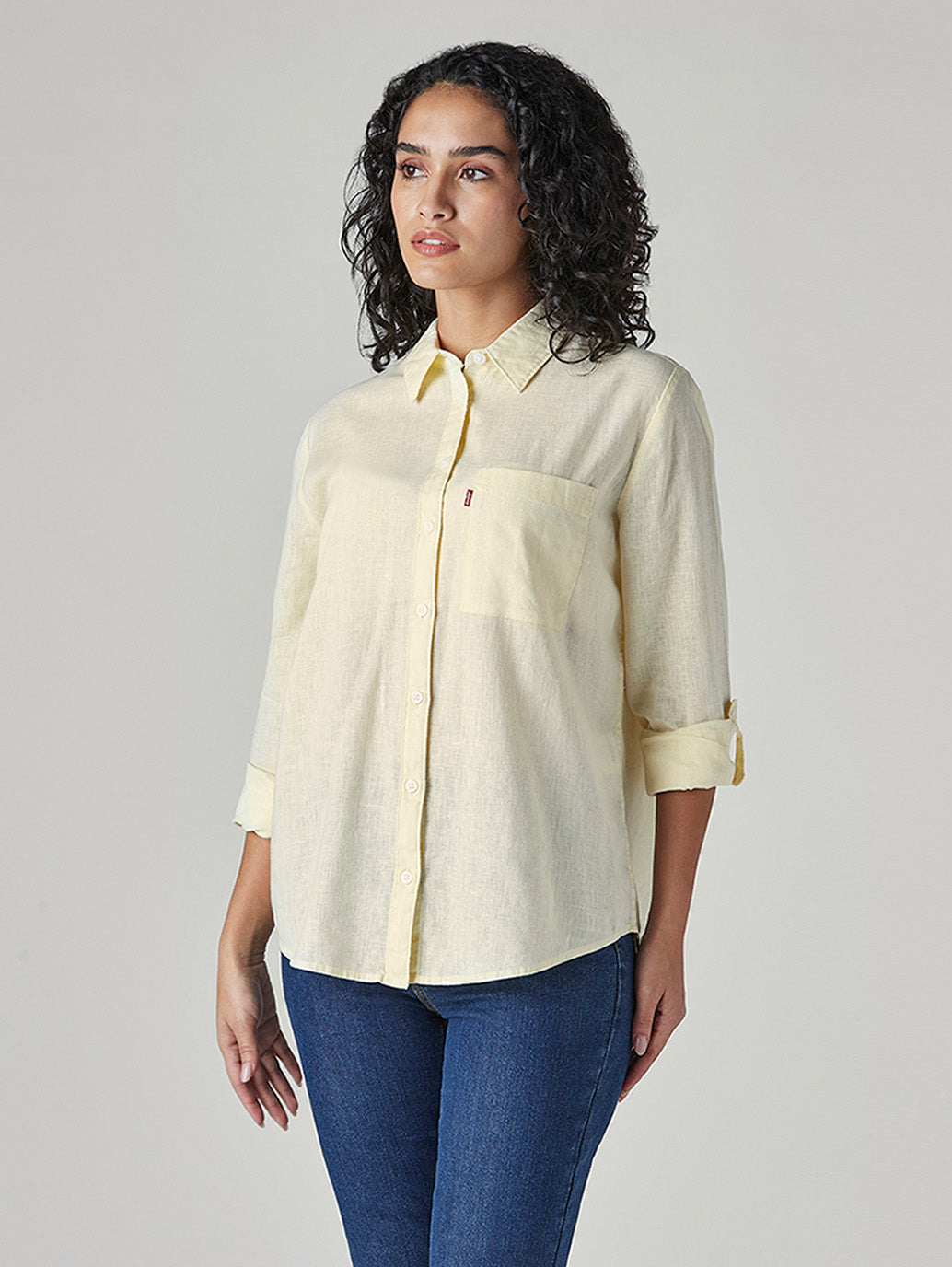 Women's Solid Regular Fit Shirt - Side View