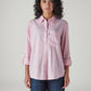 Women's Solid Regular Fit Linen Shirt - Front View
