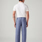 Men's Blue Loose Straight Fit Mid Rise Chinos - Back View