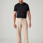 Men's Beige Loose Straight Fit Mid Rise Linen Chinos - Front View