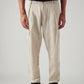 Men's 550 Beige Relaxed Fit Mid Rise Linen Trousers - Front View