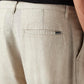 Men's 550 Beige Relaxed Fit Mid Rise Linen Trousers - Detail View