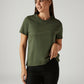 Women's Solid Olive Crew Neck T-shirt - Styleshot View
