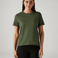 Women's Solid Olive Crew Neck T-shirt - Front View