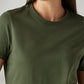 Women's Solid Olive Crew Neck T-shirt - 20 View