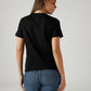 Women's Solid Black Crew Neck T-shirt - Back View