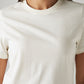 Women's Solid White Crew Neck T-shirt - Detail View