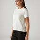 Women's Solid White Crew Neck T-shirt - Side View