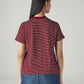 Women's Striped Regular Fit T-Shirt - Back View