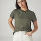 Women's Striped Regular Fit T-Shirt - Styleshot View