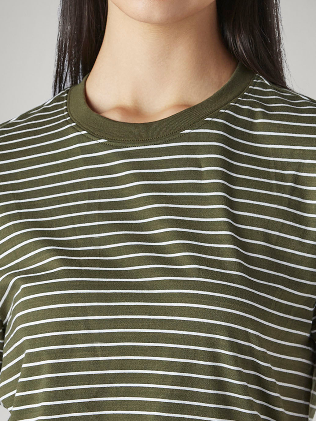 Women's Striped Regular Fit T-Shirt - Detail View